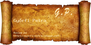 Győrfi Petra névjegykártya